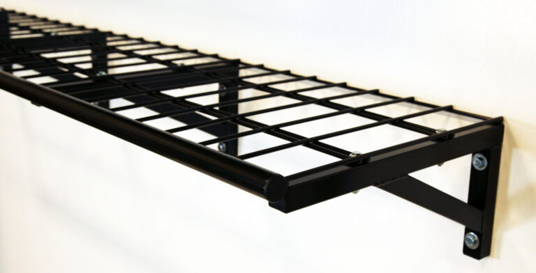 fixed wall mount shelf for athletics close up