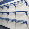 multiple fixed wall mount shelves for athletics