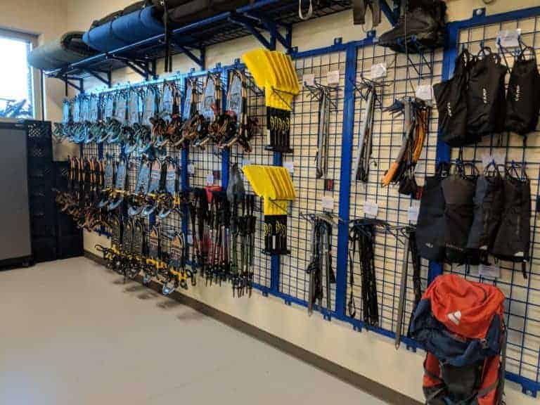 athletic equipment storage